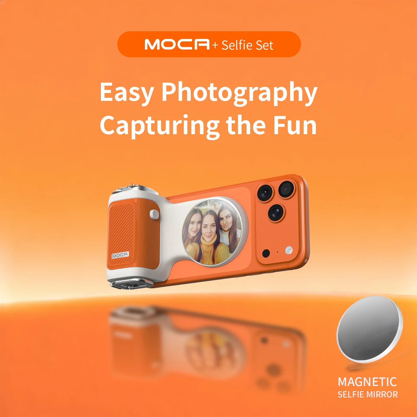 COMITOK MOCA iPhone Camera Assistant,1Click Lens Flip Shutter Grip/Detachable charging remote control+Optional Fill Light/Mirror