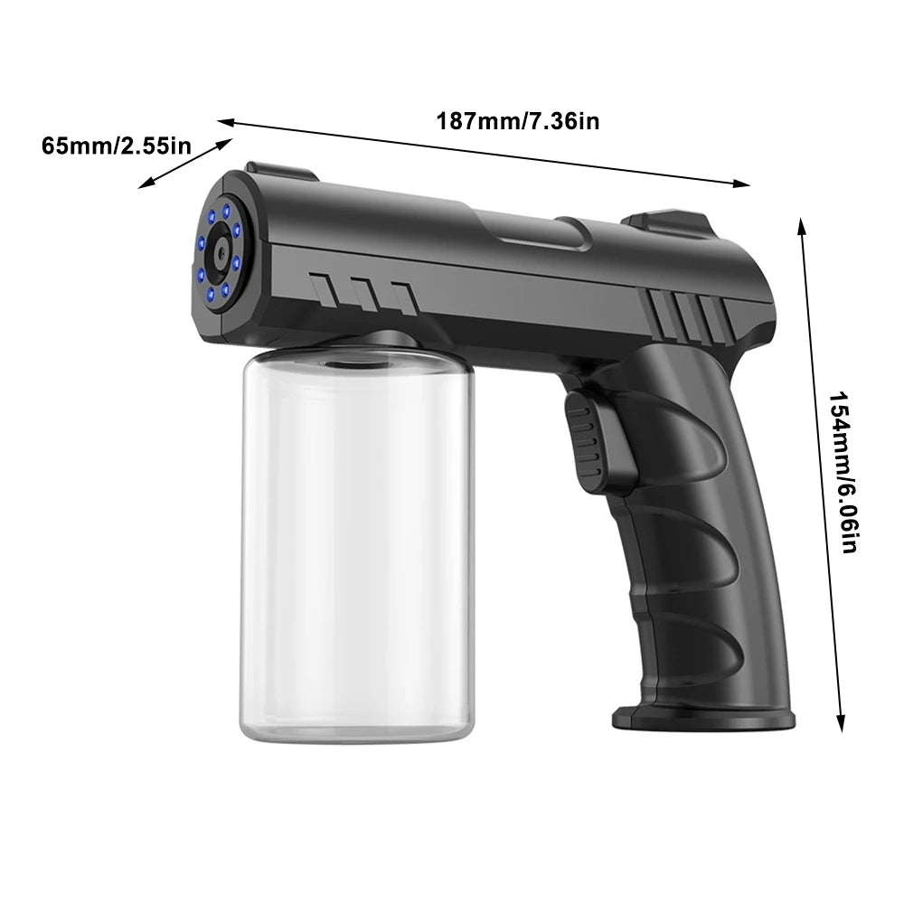 280ML Wireless Electric Sanitizer Sprayer USB Nano Blue Light Steam Spray Gun Disinfectant Fogger Machine Garden Atomizer Tool