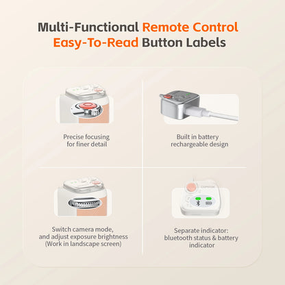 COMITOK MOCA iPhone Camera Assistant,1Click Lens Flip Shutter Grip/Detachable charging remote control+Optional Fill Light/Mirror