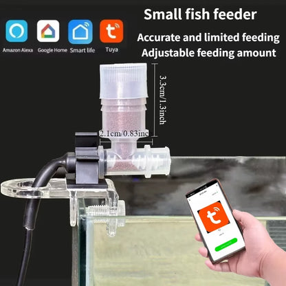 Automatic Fish Feeder - WiFi Smart Feeder for Aquarium, Timed Remote Control Fish Tank Food Dispenser Fish Shrimp Feeding